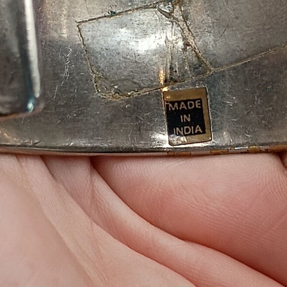 Vtg Braided Sterling Silver Cuff Bracelet 36g Unisex Made in India Boho Ethnic - Picture 6 of 7